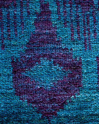 Contemporary Fine Vibrance Blue Wool Area Rug - 6' 0" x 8' 10"