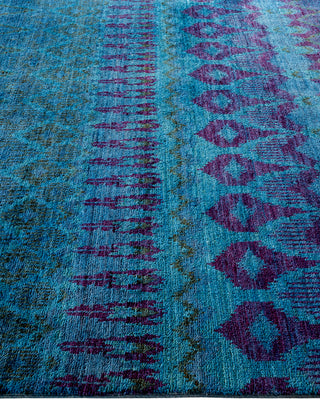 Contemporary Fine Vibrance Blue Wool Area Rug - 6' 0" x 8' 10"