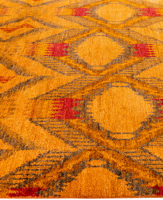 Modern, One-of-a-Kind Hand-Knotted Area Rug  - Red, 6' 1" x 9' 2"