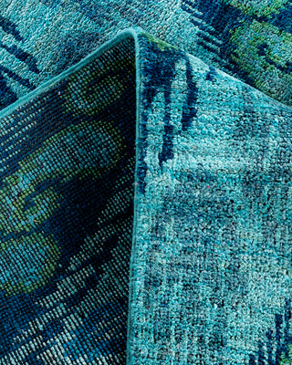Modern, One-of-a-Kind Hand-Knotted Runner Rug  - Blue, 4' 1" x 16' 4"