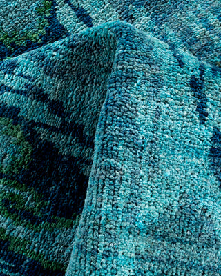 Modern, One-of-a-Kind Hand-Knotted Runner Rug  - Blue, 4' 1" x 16' 4"