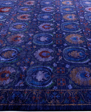 Overdyed One-of-a-Kind Wool Navy Area Rug 9' 3" x 11' 10"