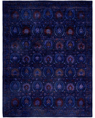 Overdyed One-of-a-Kind Wool Navy Area Rug 9' 3" x 11' 10"