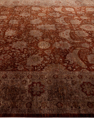 Contemporary Fine Vibrance Brown Wool Area Rug - 10' 0" x 13' 8"