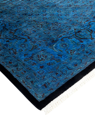 Contemporary Hand-Knotted Overdyed Blue Area Rug 6' 8" x 9' 10"