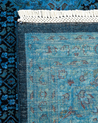 Contemporary Hand-Knotted Overdyed Blue Area Rug 6' 8" x 9' 10"