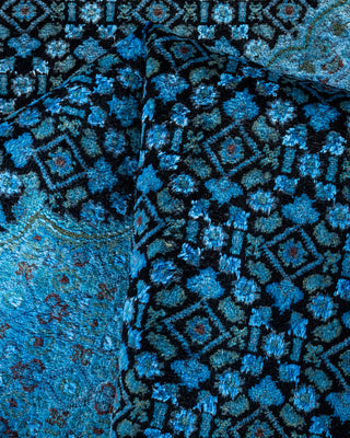 Contemporary Hand-Knotted Overdyed Blue Area Rug 6' 8" x 9' 10"