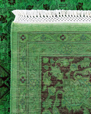 Contemporary Hand-Knotted Overdyed Green Area Rug 6' 1" x 9' 4"