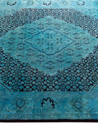 Contemporary Hand-Knotted Overdyed Blue Area Rug 4' 2" x 6' 2"