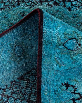 Contemporary Hand-Knotted Overdyed Blue Area Rug 4' 2" x 6' 2"