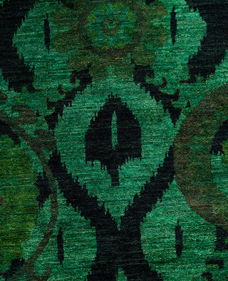Overdyed One-of-a-Kind Wool Green Square Area Rug 9' 10" x 10' 3"