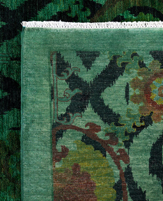 Overdyed One-of-a-Kind Wool Green Square Area Rug 9' 10" x 10' 3"