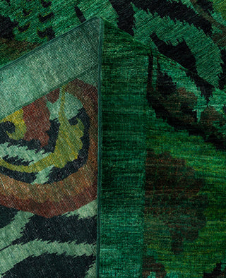 Overdyed One-of-a-Kind Wool Green Square Area Rug 9' 10" x 10' 3"