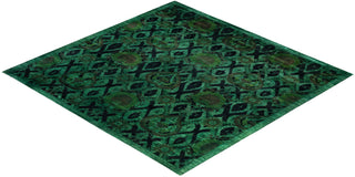 Overdyed One-of-a-Kind Wool Green Square Area Rug 9' 10" x 10' 3"