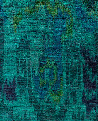 Overdyed One-of-a-Kind Wool Green Square Area Rug 11' 9" x 12' 1"
