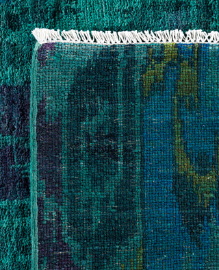 Overdyed One-of-a-Kind Wool Green Square Area Rug 11' 9" x 12' 1"