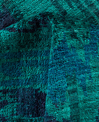 Overdyed One-of-a-Kind Wool Green Square Area Rug 11' 9" x 12' 1"