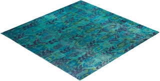 Overdyed One-of-a-Kind Wool Green Square Area Rug 11' 9" x 12' 1"