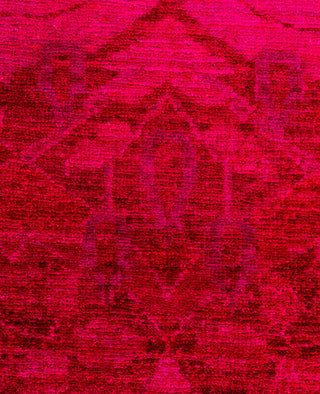 Contemporary Overdyed Wool Hand Knotted Red Runner 2' 8" x 7' 10"