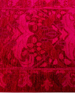 Contemporary Overdyed Wool Hand Knotted Red Runner 2' 8" x 7' 10"