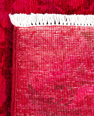 Contemporary Overdyed Wool Hand Knotted Red Runner 2' 8" x 7' 10"