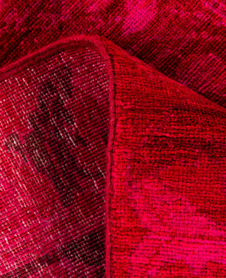 Contemporary Overdyed Wool Hand Knotted Red Runner 2' 8" x 7' 10"
