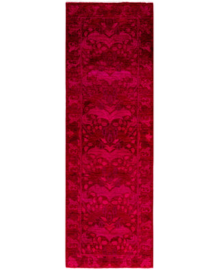 Contemporary Overdyed Wool Hand Knotted Red Runner 2' 8" x 7' 10"