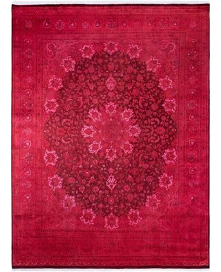 Overdyed Hand-Knotted Wool Modern-Contemporary Pink Area Rug 8' 0" x 10' 5"