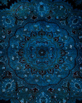 Modern Overdyed Hand Knotted Wool Blue Area Rug 8' 1" x 10' 5"