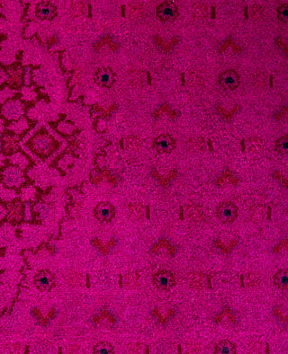 Contemporary Overdyed Wool Hand Knotted Purple Area Rug 8' 2" x 10' 3"