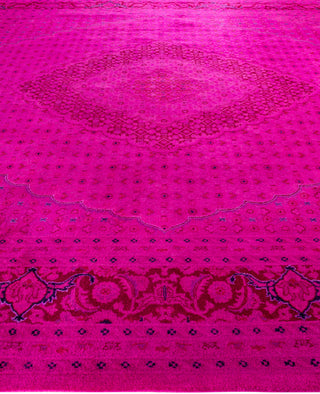 Contemporary Overdyed Wool Hand Knotted Purple Area Rug 8' 2" x 10' 3"