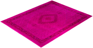 Contemporary Overdyed Wool Hand Knotted Purple Area Rug 8' 2" x 10' 3"