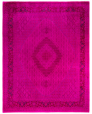 Contemporary Overdyed Wool Hand Knotted Purple Area Rug 8' 2" x 10' 3"
