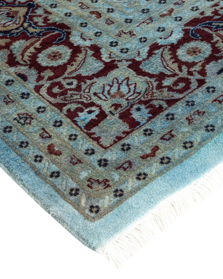 Modern Overdyed Hand Knotted Wool Blue Area Rug 8' 1" x 10' 4"