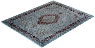 Modern Overdyed Hand Knotted Wool Blue Area Rug 8' 1" x 10' 4"