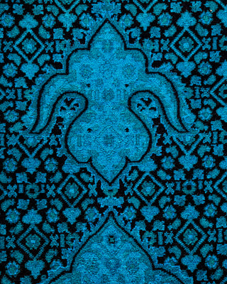 Contemporary Hand-Knotted Overdyed Blue Area Rug 8' 1" x 10' 5"