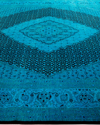 Contemporary Hand-Knotted Overdyed Blue Area Rug 8' 1" x 10' 5"