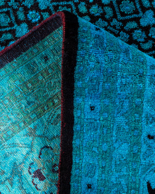 Contemporary Hand-Knotted Overdyed Blue Area Rug 8' 1" x 10' 5"