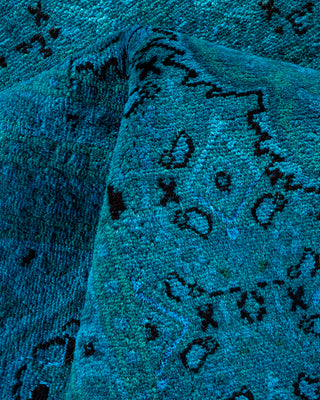 Contemporary Hand-Knotted Overdyed Blue Area Rug 8' 1" x 10' 5"