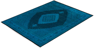 Contemporary Hand-Knotted Overdyed Blue Area Rug 8' 1" x 10' 5"