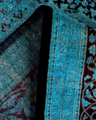 Contemporary Hand Knotted Overdyed Blue Area Rug 9' 1" x 12' 5"