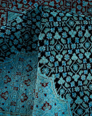 Contemporary Hand Knotted Overdyed Blue Area Rug 9' 1" x 12' 5"