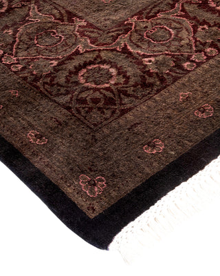 Modern Overdyed Hand Knotted Wool Brown Area Rug 9' 0" x 12' 4"