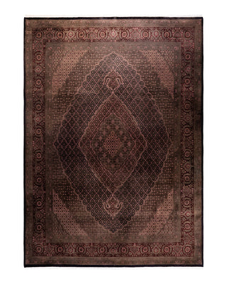 Contemporary Fine Vibrance Brown Wool Area Rug 9' 0" x 12' 4"