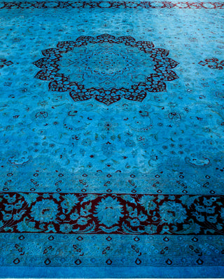 Contemporary Fine Vibrance Blue Wool Area Rug - 10' 1" x 14' 3"