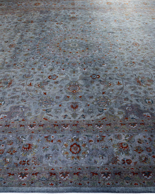 Contemporary Fine Vibrance Gray Wool Area Rug - 10' 1" x 14' 4"