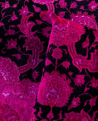 Contemporary Overdyed Wool Hand Knotted Pink Area Rug 8' 2" x 10' 4"