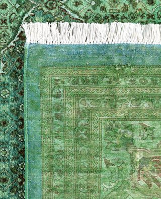 Overdyed Hand-Knotted Wool Modern-Contemporary Green Area Rug 8' 2" x 10' 6"