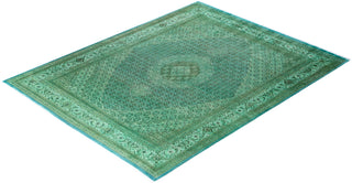 Overdyed Hand-Knotted Wool Modern-Contemporary Green Area Rug 8' 2" x 10' 6"