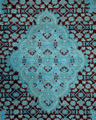 Contemporary Hand Knotted Overdyed Blue Area Rug 6' 2" x 9' 3"
